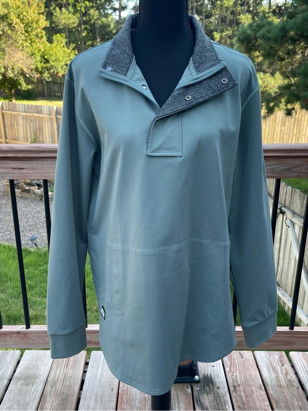 BYLT Fairway Pullover Mens Med Green Softshell Golf 1/4 Zip Mock Neck Magnetic - Picture 2 of 12
